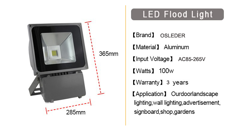 led flood light a series 100w 1