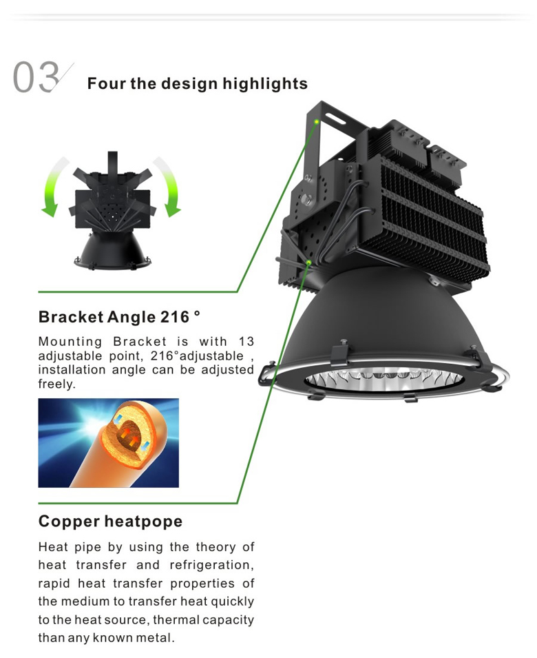 led high bay light d series 300w 3