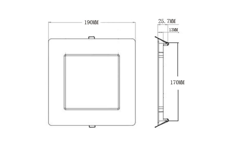 recessed square led panel light 190 780x475 size