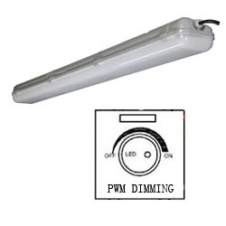 pwm dimmable led tri-proof light pc 50w 1200mm 250x250mm