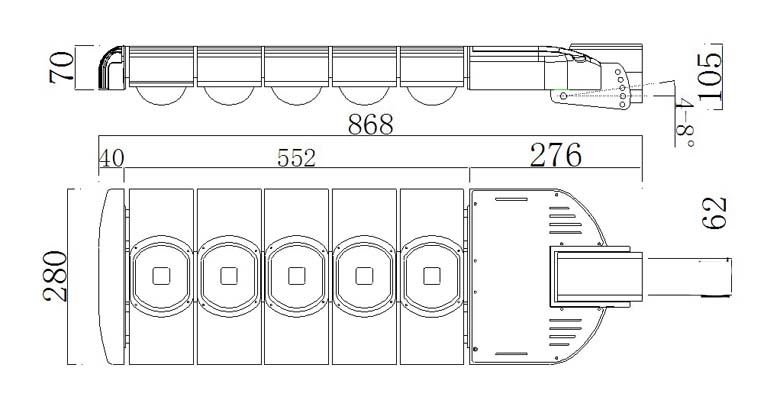 LED Street light xml series 250w 780x420 size opti